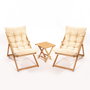 Hanah Home Conjunto de mesa y sillas de jardín My005, Madera de haya, Marrón y Crema